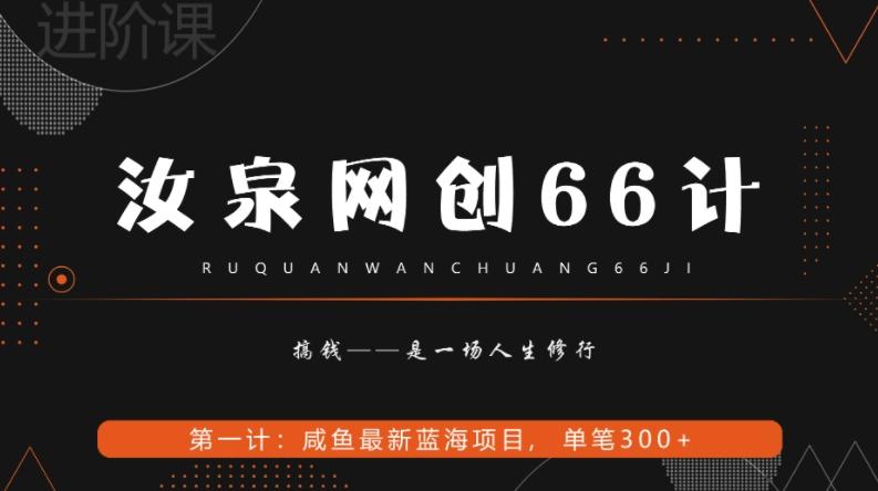 汝泉网创66计之第1计：闲鱼长期稳定项目，单笔变现300+-灼光资源宝库