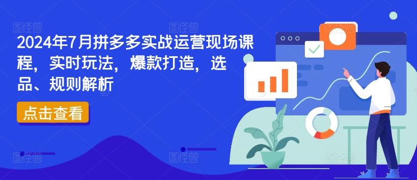 2024年7月拼多多实战运营现场课程，实时玩法，爆款打造，选品、规则解析-灼光资源宝库