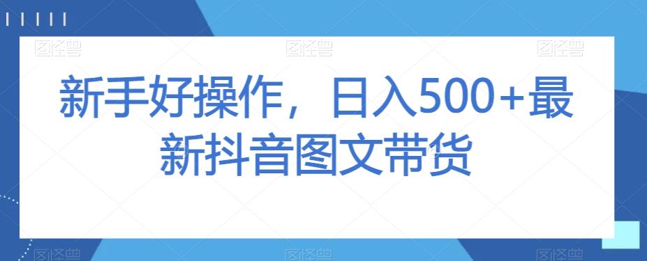 新手好操作，日入500+最新抖音图文带货【揭秘】-灼光资源宝库