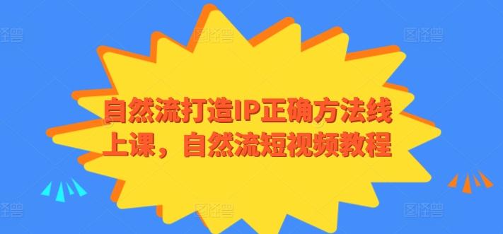 自然流打造IP正确方法线上课，自然流短视频教程-灼光资源宝库