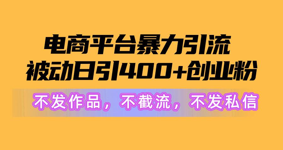 图片[1]-电商平台暴力引流,被动日引400+创业粉不发作品，不截流，不发私信-灼光资源宝库