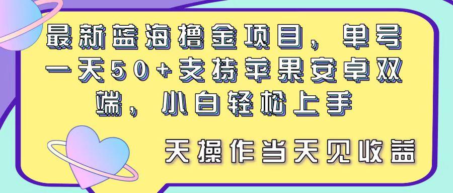 最新蓝海撸金项目，单号一天50+， 支持苹果安卓双端，小白轻松上手 当…-灼光资源宝库