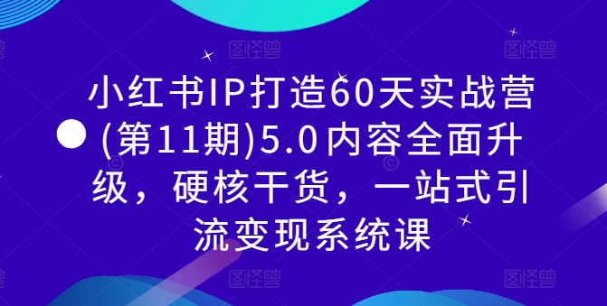 小红书IP打造60天实战营(第11期)5.0​内容全面升级，硬核干货，一站式引流变现系统课-灼光资源宝库