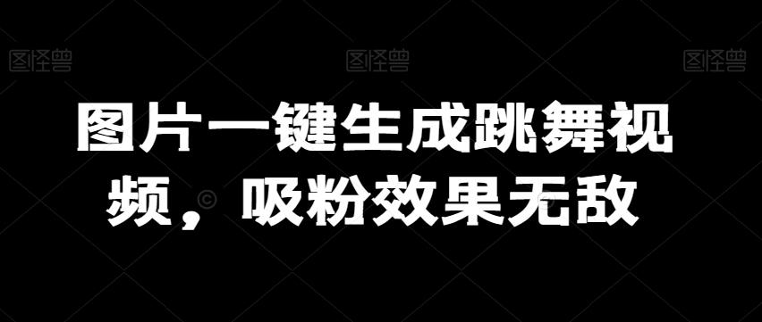 图片一键生成跳舞视频，吸粉效果无敌-灼光资源宝库