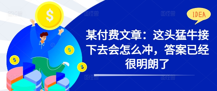 某付费文章：这头猛牛接下去会怎么冲，答案已经很明朗了 !-灼光资源宝库