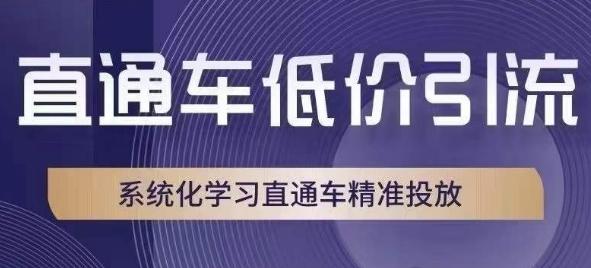 直通车低价引流课，系统化学习直通车精准投放-灼光资源宝库