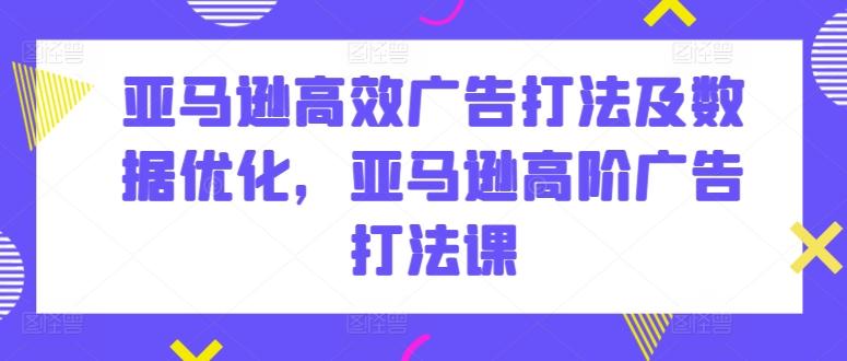 亚马逊高效广告打法及数据优化，亚马逊高阶广告打法课-蘑菇资源宝库