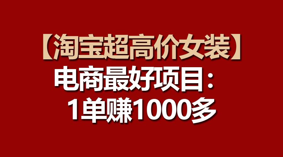 【淘宝超高价女装】电商最好项目：一单赚1000多-灼光资源宝库