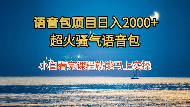 语音包项目 日入2000+ 超火骚气语音包小白看完课程就能马上实操-灼光资源宝库