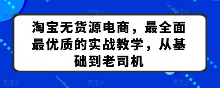 淘宝无货源电商，最全面最优质的实战教学，从基础到老司机-灼光资源宝库