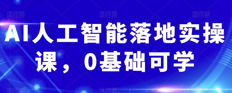 AI人工智能落地实操课，0基础可学-蘑菇资源宝库