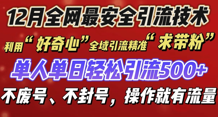 12 月份全网最安全引流创业粉技术来袭，不封号不废号，有操作就有流量【揭秘】-灼光资源宝库