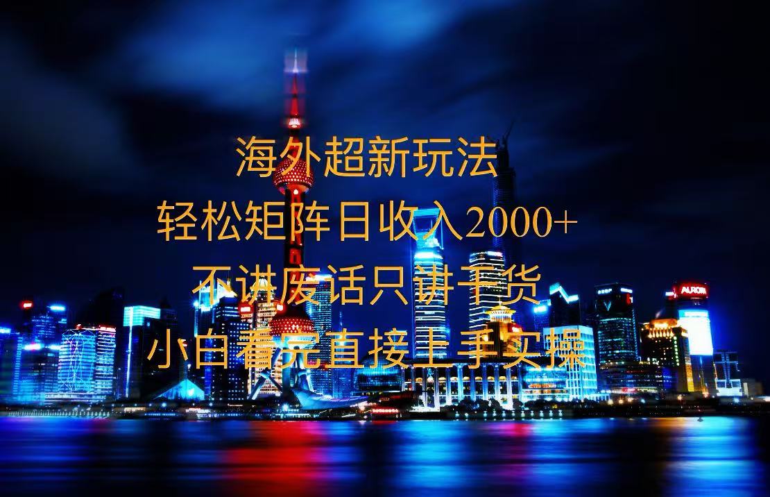 2025全新海外暴力玩法，操作简单，小白轻松上手-灼光资源宝库