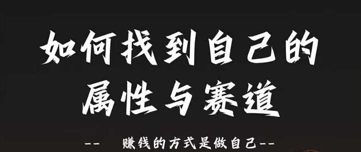 赛道和属性2.0：如何找到自己的属性与赛道，赚钱的方式是做自己-灼光资源宝库
