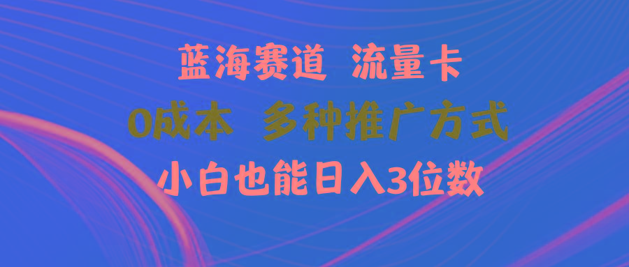 蓝海赛道 流量卡 0成本 小白也能日入三位数-灼光资源宝库