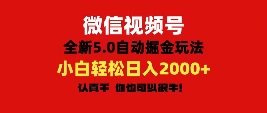 微信视频号变现，5.0全新自动掘金玩法，日入利润2000+有手就行-灼光资源宝库