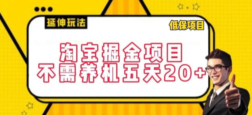 淘宝掘金项目，不需养机，五天20+，每天只需要花三四个小时【揭秘】-灼光资源宝库