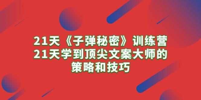 21天《子弹秘密》训练营，21天学到顶尖文案大师的策略和技巧-灼光资源宝库