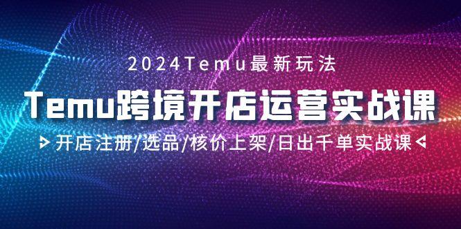 2024Temu跨境开店运营实战课，开店注册/选品/核价上架/日出千单实战课-灼光资源宝库