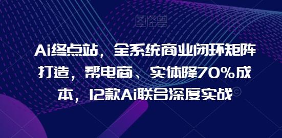 Ai终点站，全系统商业闭环矩阵打造，帮电商、实体降70%成本，12款Ai联合深度实战-灼光资源宝库