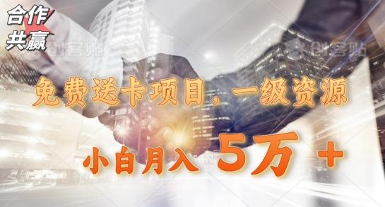 免费送卡项目，一级资源，小白月入5万+-灼光资源宝库