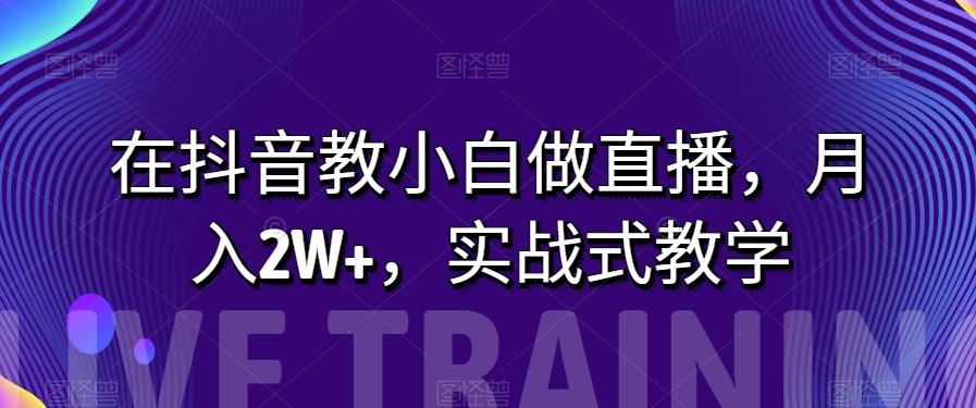在抖音教小白做直播，月入2W+，实战式教学【揭秘】-灼光资源宝库