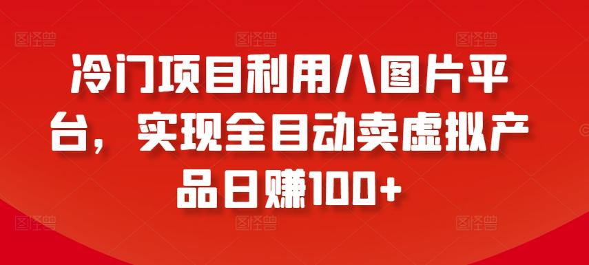 冷门项目利用八图片平台，实现全目动卖虚拟产品日赚100+【揭秘】-灼光资源宝库