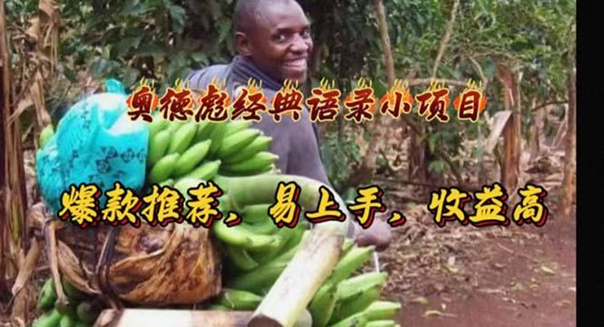 奥德彪经典语录小项目，爆款推荐，易上手，收益高-灼光资源宝库
