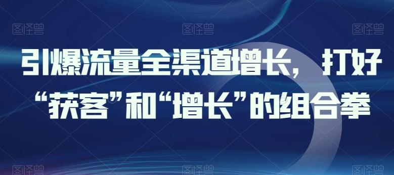 引爆流量全渠道增长，打好“获客”和“增长”的组合拳-灼光资源宝库