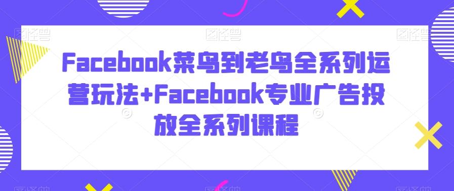 Facebook菜鸟到老鸟全系列运营玩法+Facebook专业广告投放全系列课程-灼光资源宝库