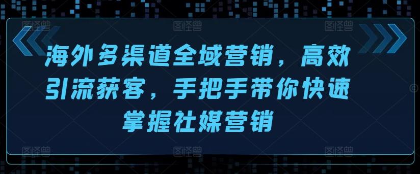 海外多渠道全域营销，高效引流获客，手把手带你快速掌握社媒营销-灼光资源宝库
