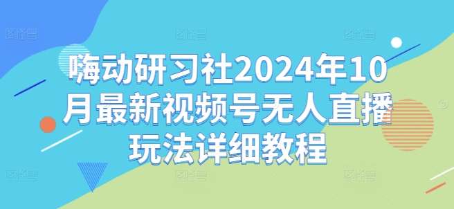 嗨动研习社2024年10月最新视频号无人直播玩法详细教程-灼光资源宝库