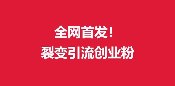 (全网首发)外面收费几千的裂变引流高质量创业粉-灼光资源宝库