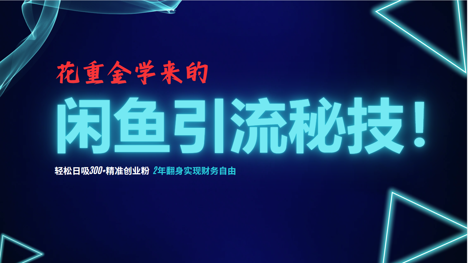 花重金学来的闲鱼引流秘技！轻松日吸300+精准创业粉，每天躺赚5000+，2...-蘑菇资源宝库