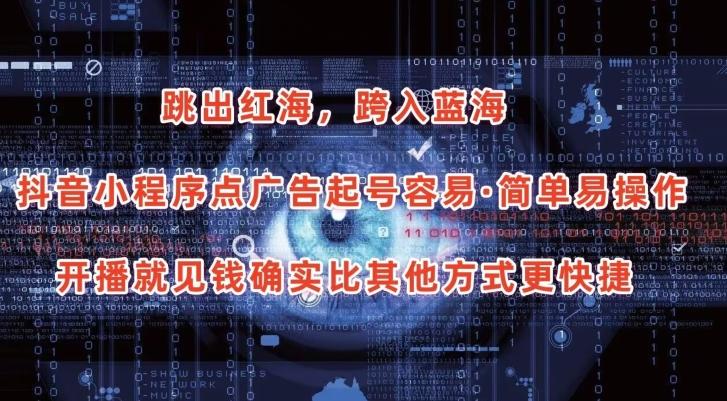 抖音小程序点广告项目，起号容易，简单易操作，开播就见有收益【揭秘】-蘑菇资源宝库