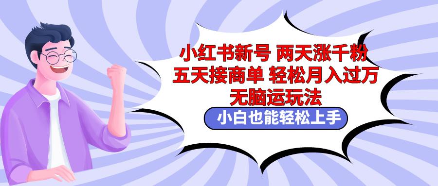 小红书新号两天涨千粉五天接商单轻松月入过万 无脑搬运玩法 小白也能轻…-灼光资源宝库