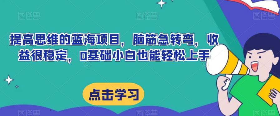 提高思维的蓝海项目，脑筋急转弯，收益很稳定，0基础小白也能轻松上手-灼光资源宝库