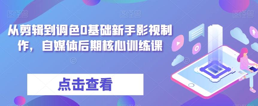 从剪辑到调色0基础新手影视制作，自媒体后期核心训练课-灼光资源宝库
