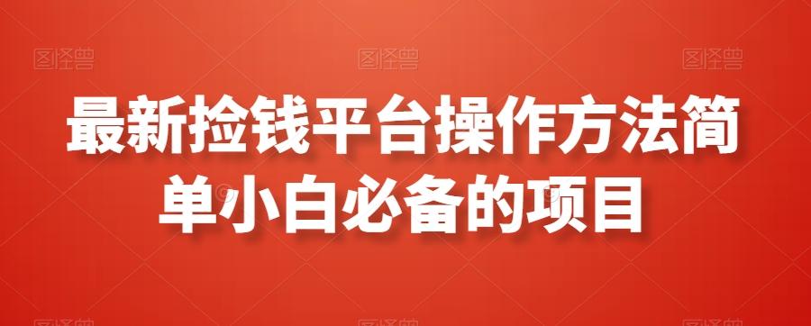 最新捡钱平台操作方法简单小白必备的项目-灼光资源宝库