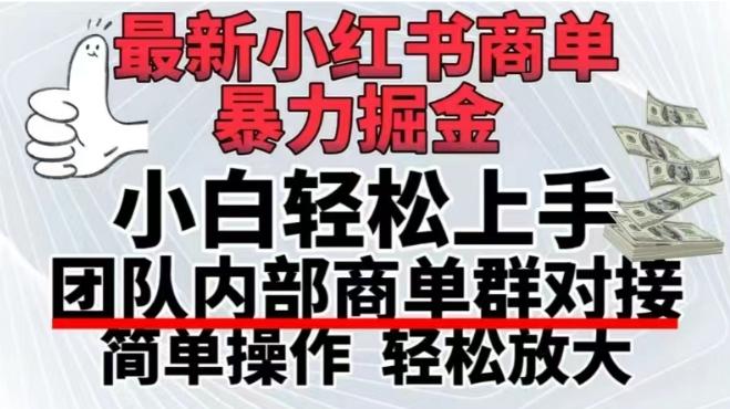 最新小红书商单,暴力掘金,单月稳定变现3W+