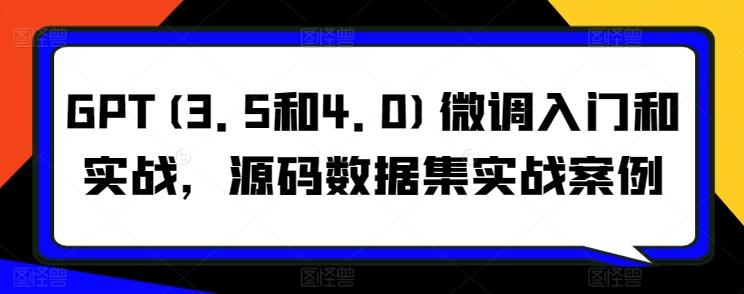 GPT(3.5和4.0)微调入门和实战，源码数据集实战案例-灼光资源宝库