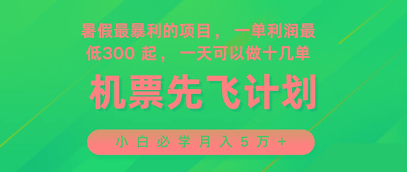 2024暑假最赚钱的项目，市场很大，一单利润300+，每天可批量操作-灼光资源宝库