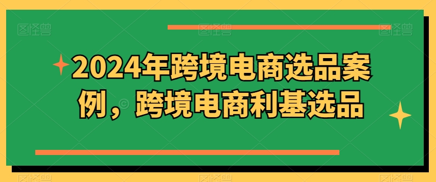 2024年跨境电商选品案例，跨境电商利基选品(更新)-灼光资源宝库