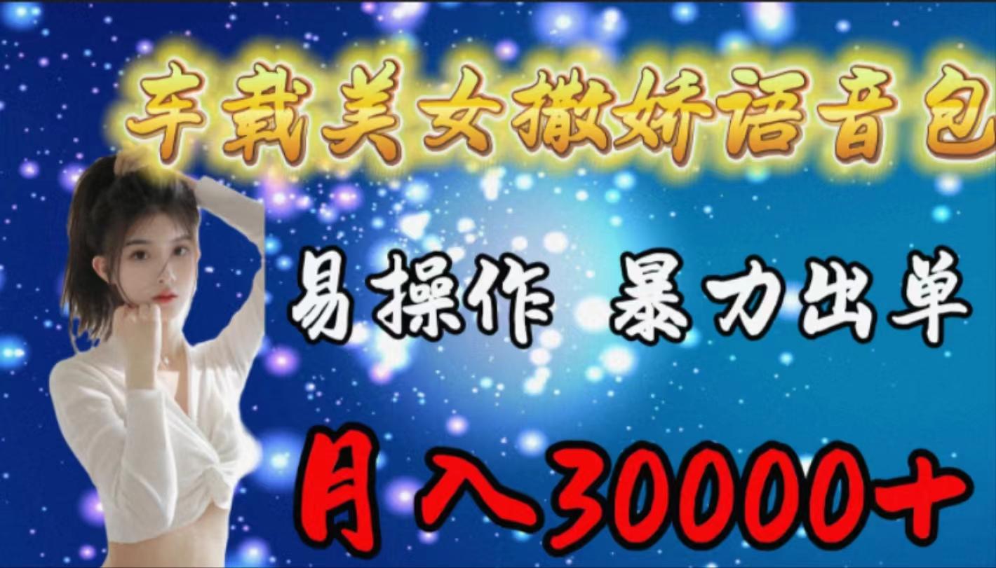 (9710期)车载女生撒娇语音包，易操作，暴力出单，月入30000+-灼光资源宝库