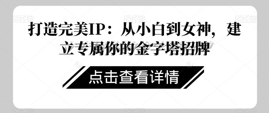 打造完美IP：从小白到女神，建立专属你的金字塔招牌-灼光资源宝库