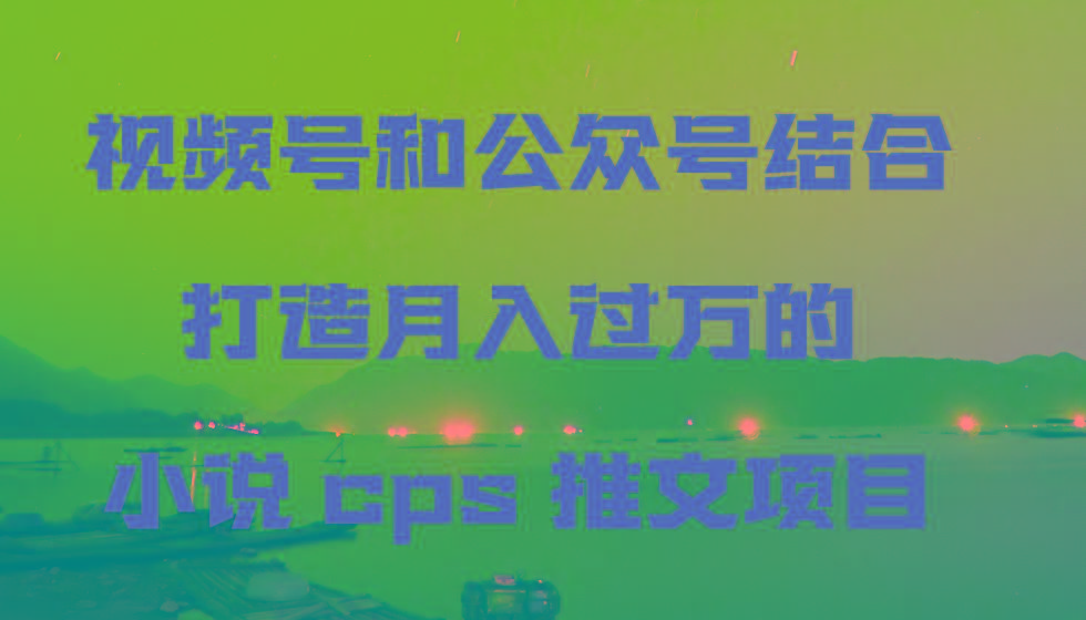 视频号和公众号结合打造月入过万的小说cps推文项目，包括市面上面的各种思路详解-蘑菇资源宝库