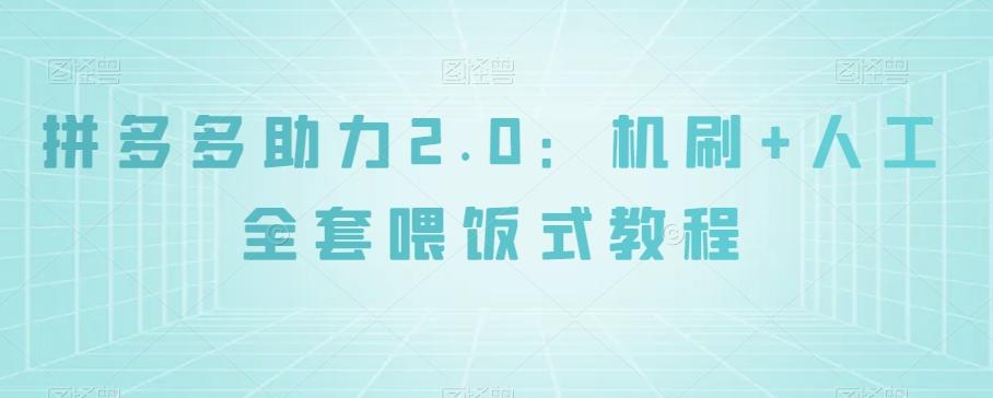 拼多多助力2.0：机刷+人工全套喂饭式教程【揭秘】-灼光资源宝库
