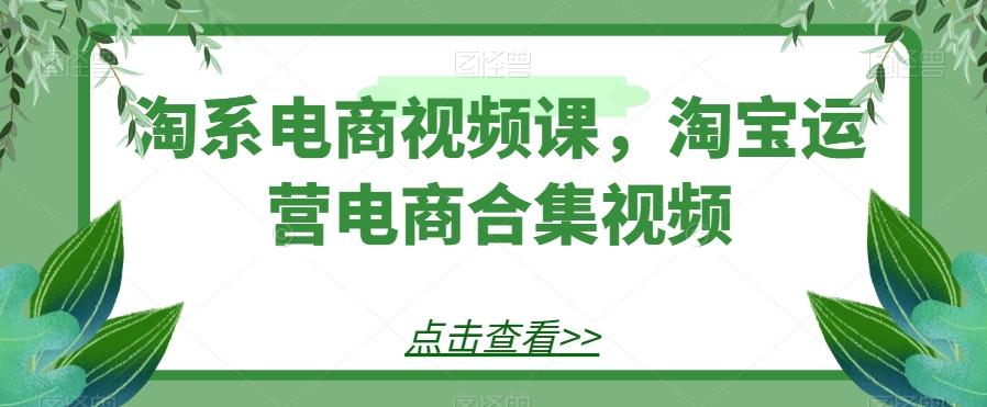 淘系电商视频课，淘宝运营电商合集视频-灼光资源宝库