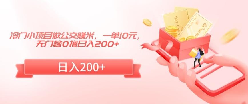 冷门小项目做公交赚米，一单10元，无门槛0撸日入200+【揭秘】-灼光资源宝库