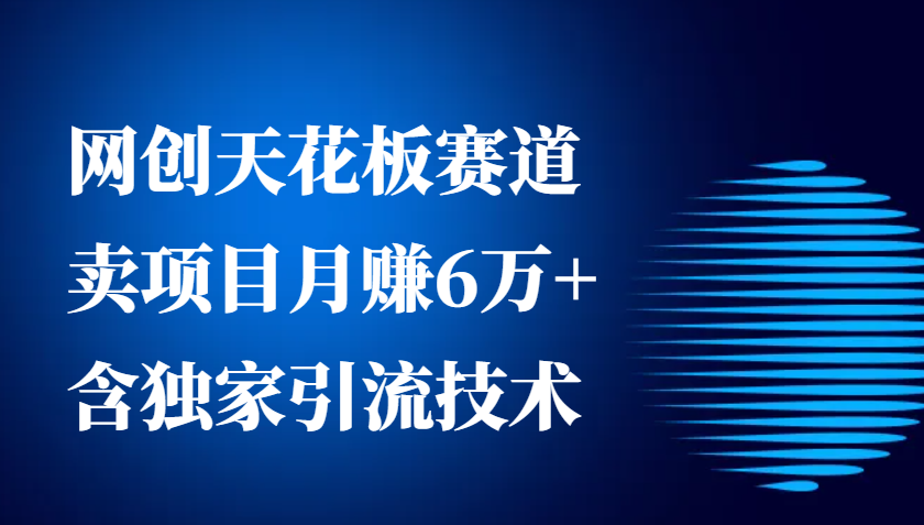 网创天花板赛道，卖项目月赚6万+，含独家引流技术(共26节课)-灼光资源宝库